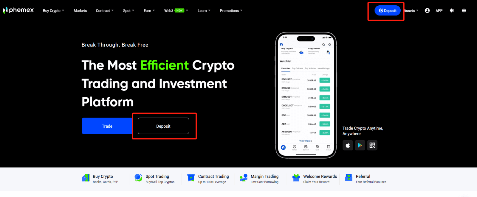 Como depositar e negociar criptografia na Phemex Como depositar e negociar criptografia na Phemex