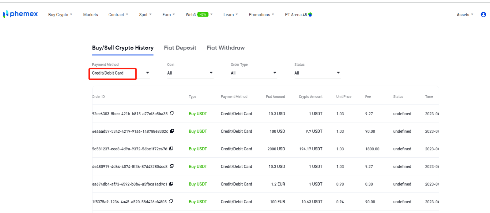 Giunsa ang Pagdeposito sa Phemex