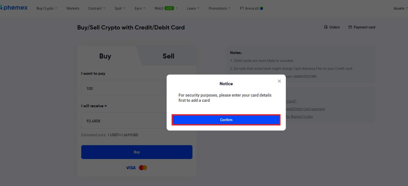 Giunsa ang Pagdeposito sa Phemex