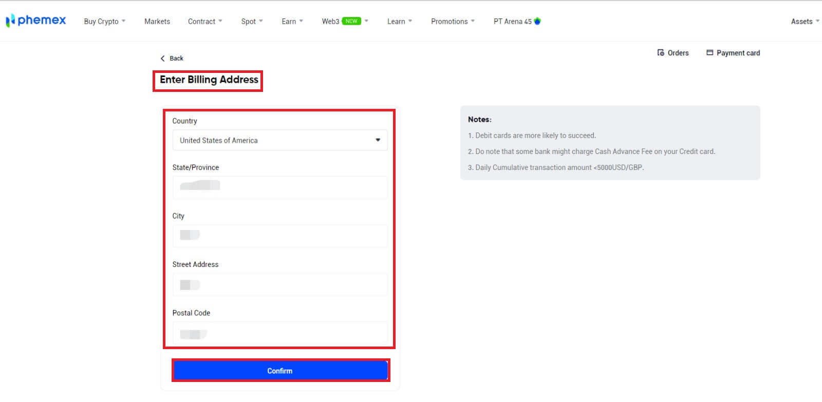Giunsa ang Pagdeposito sa Phemex