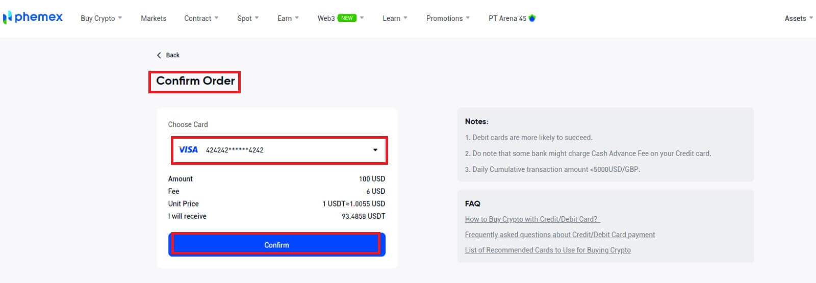 Giunsa ang Pagdeposito sa Phemex