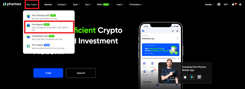 Giunsa ang Pagdeposito sa Phemex