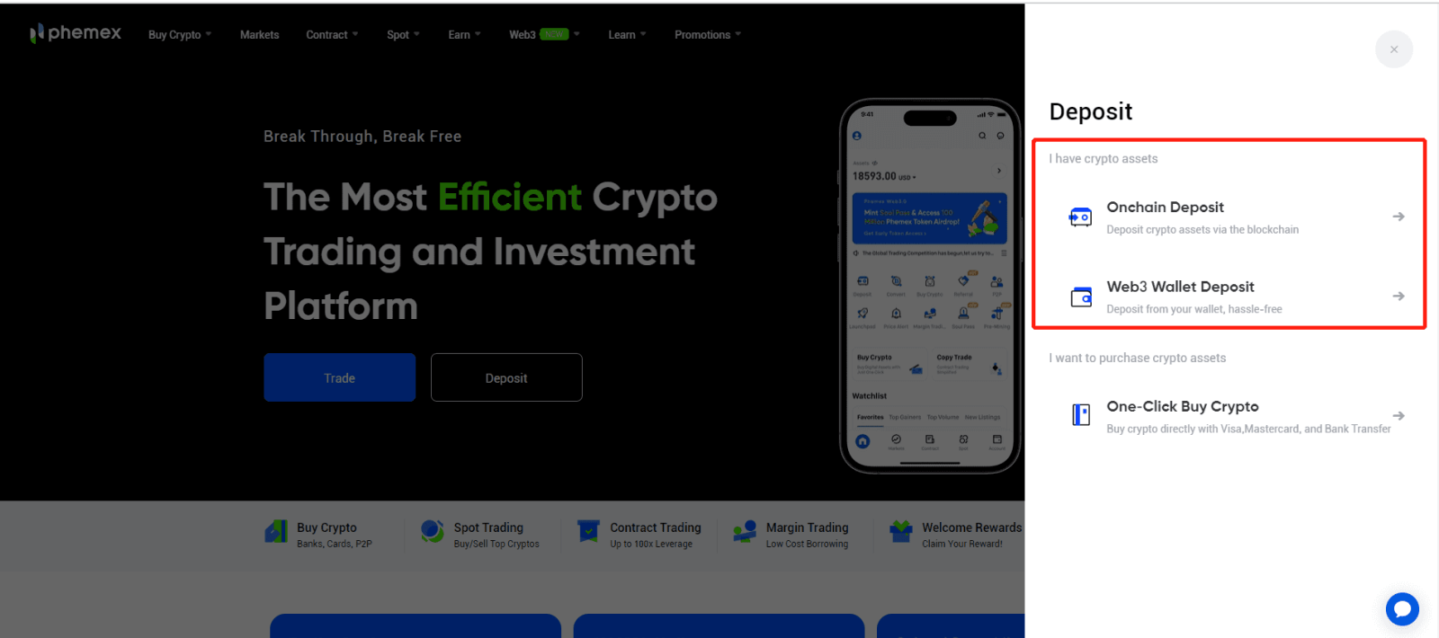 Come accedere e depositare su Phemex Come accedere e depositare su Phemex