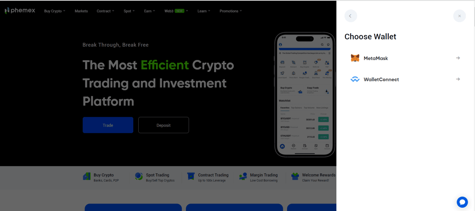 Come accedere e depositare su Phemex Come accedere e depositare su Phemex