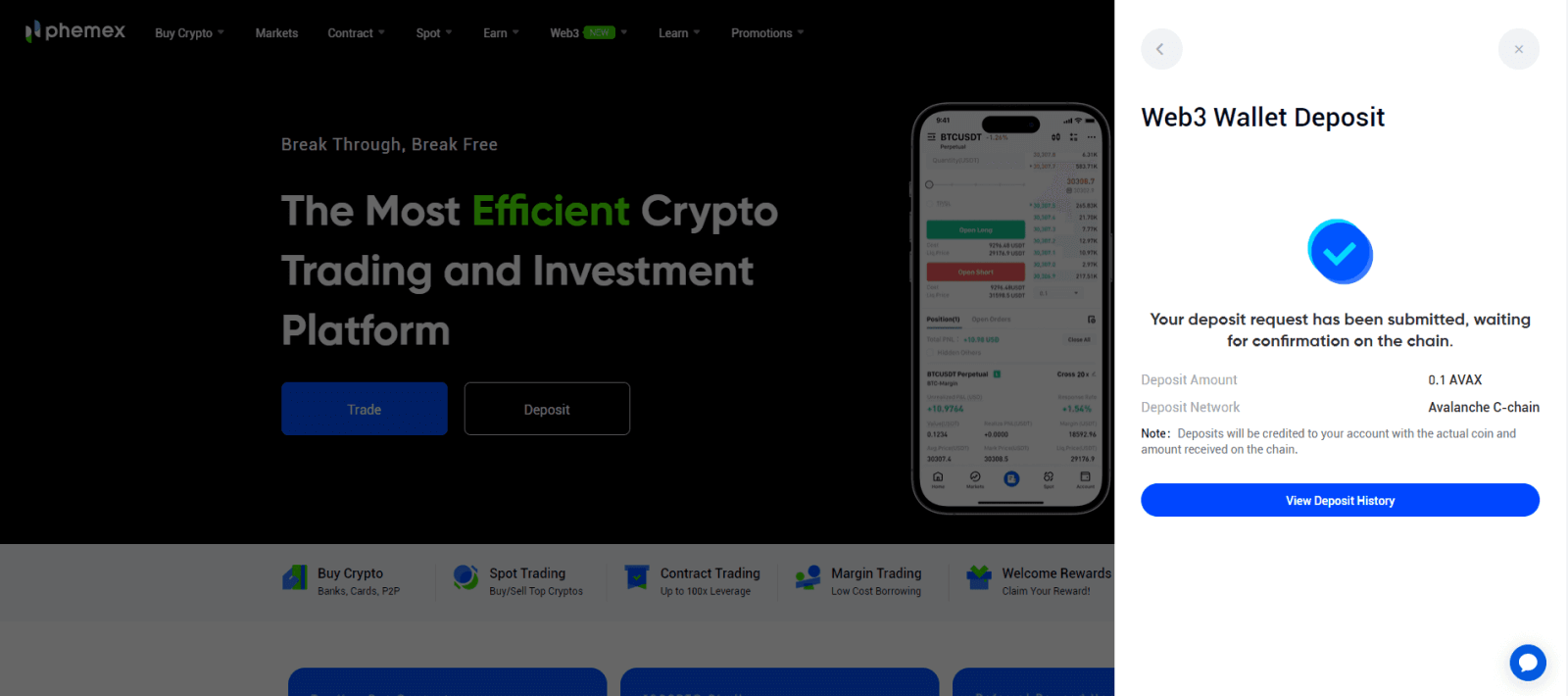 Come accedere e depositare su Phemex Come accedere e depositare su Phemex