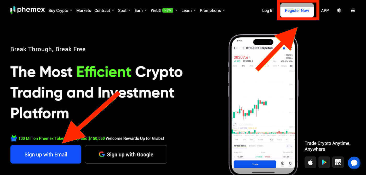কিভাবে অ্যাকাউন্ট খুলবেন এবং Phemex এ জমা করবেন