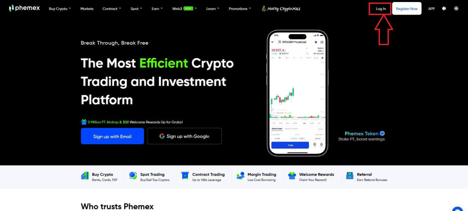 Як увійти в Phemex Як увійти в Phemex