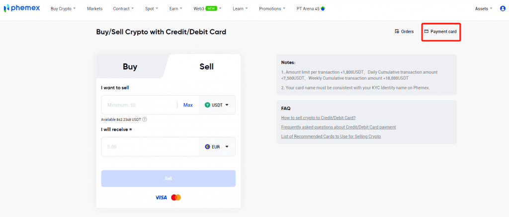 Comment se retirer de Phemex