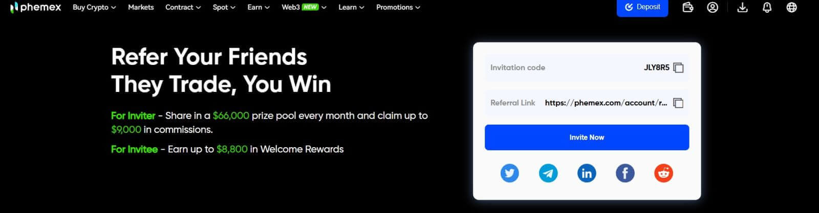 Phemex Reba Inshuti Bonus - kugeza 9,000 USDT Phemex Reba Inshuti Bonus - kugeza 9,000 USDT